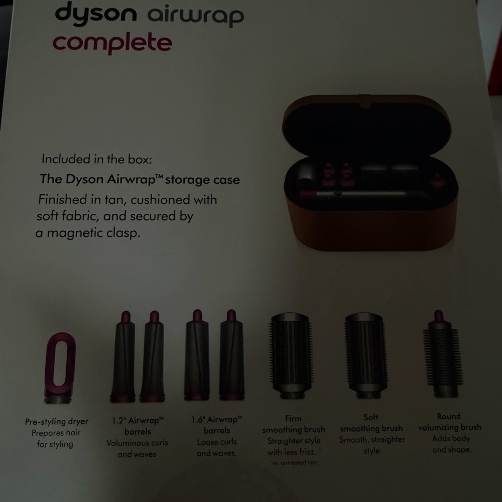 Dyson airwrape Hot Pink and Silver Women Hair Styling Barrel